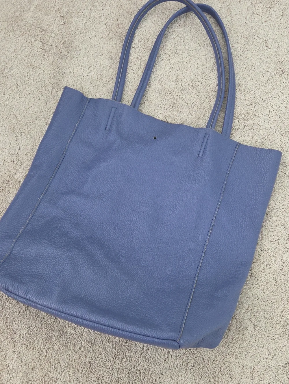 Blue Leather Tote EUC